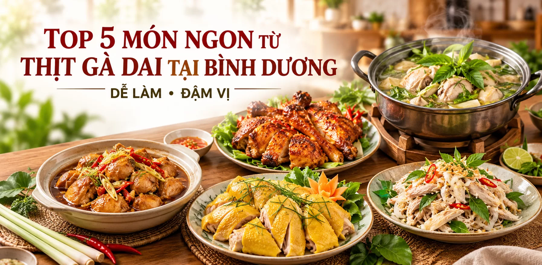 Top 5 món ngon từ thịt gà dai tại Bình Dương: Dễ làm, đậm vị