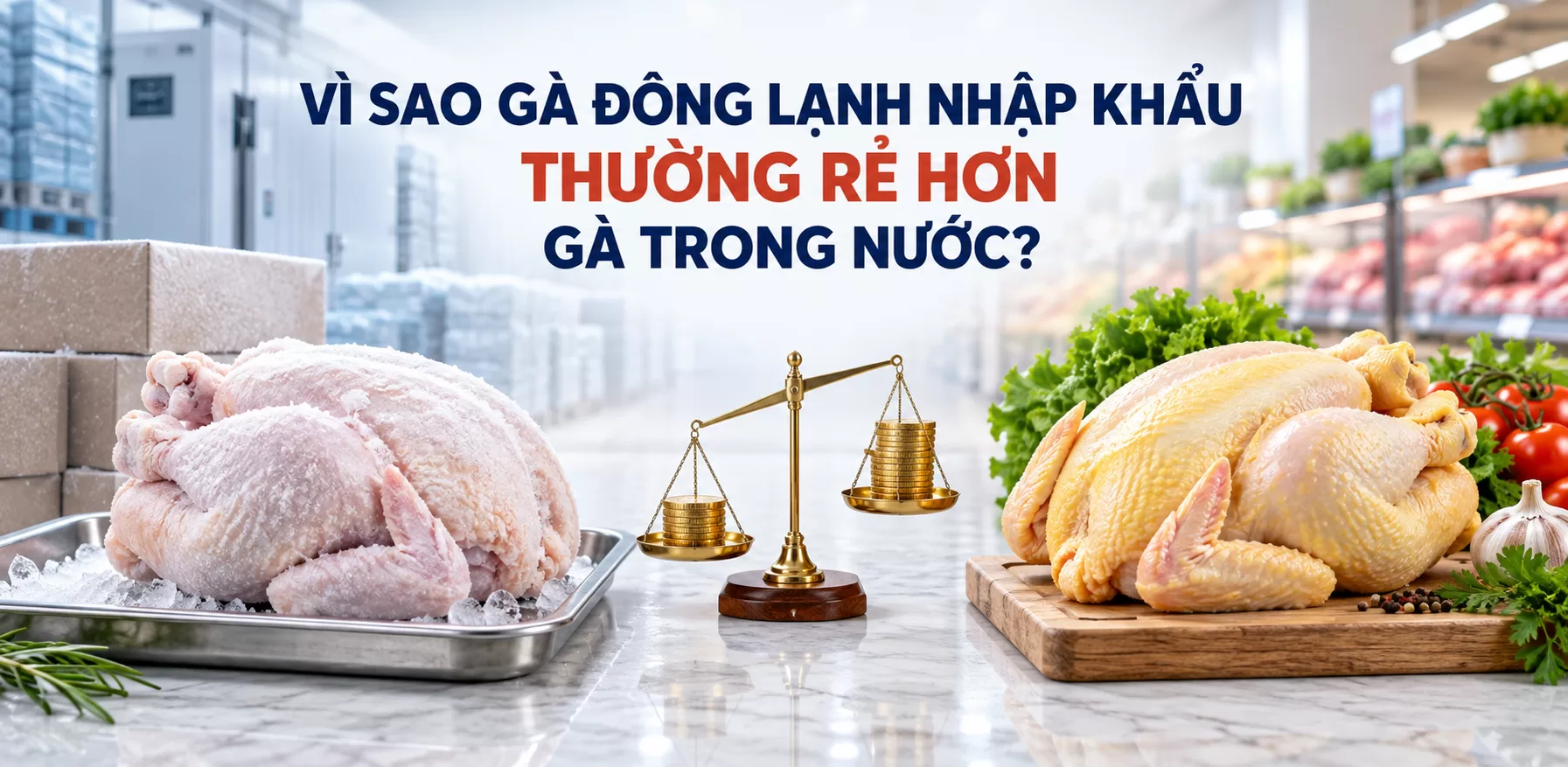 Vì sao thịt gà đông lạnh nhập khẩu thường rẻ hơn thịt gà trong nước?